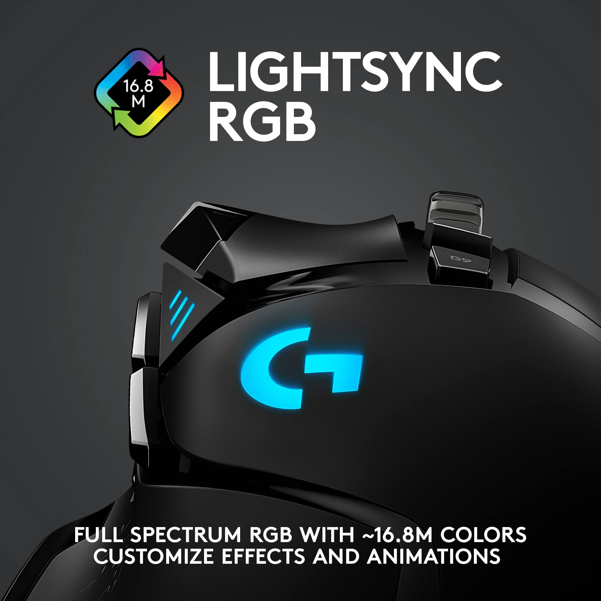 16.8 million colors full spectrum RGB with customizable effects and animations.
