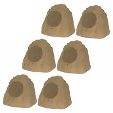 Front. Theater Solutions by Goldwood - 6R8S Outdoor 8" Rock 6 Piece Speaker Set for Deck Pool Spa Yard Garden - Sandstone.