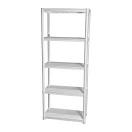 Juggernaut Storage - 75.5" Plastic 5 Tier Garage/Shed Utility Shelving Rack - White