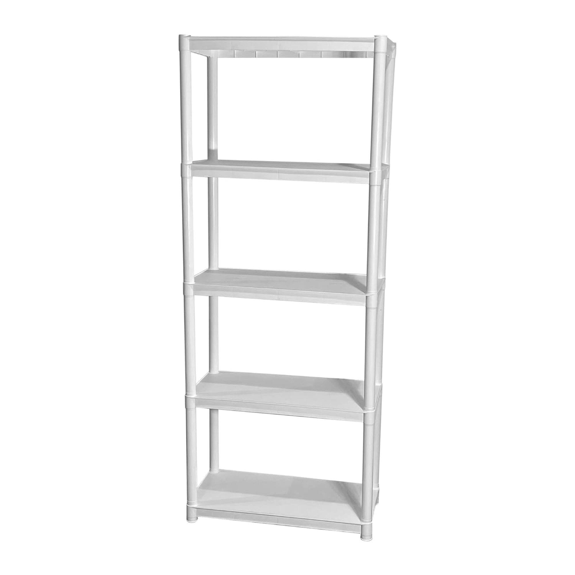 Front. Juggernaut Storage - Juggernaut Storage 75.5" Plastic 5 Tier Garage/Shed Utility Shelving Rack, White - White.