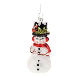 BreeBe - Classic Snowman Ornament (Set of 6) - White, Red, Black