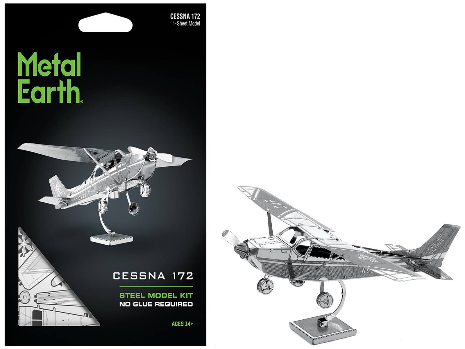 Metal Earth

CESSNA 172  
1-Sheet Model

CESSNA 172  
STEEL MODEL KIT  
NO GLUE REQUIRED  
AGES 14+