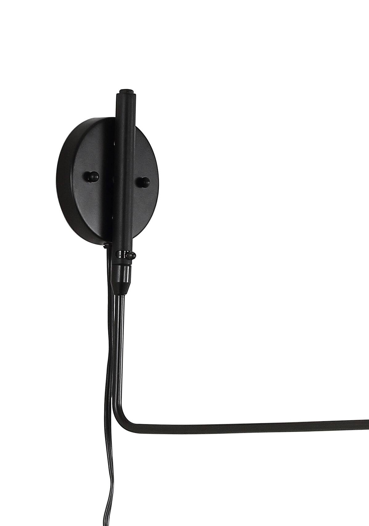 Alt View 2. Jonathan Y - Frank 35" Iron Retro Swing LED Wall Sconce, Black - Black/Brass Gold.
