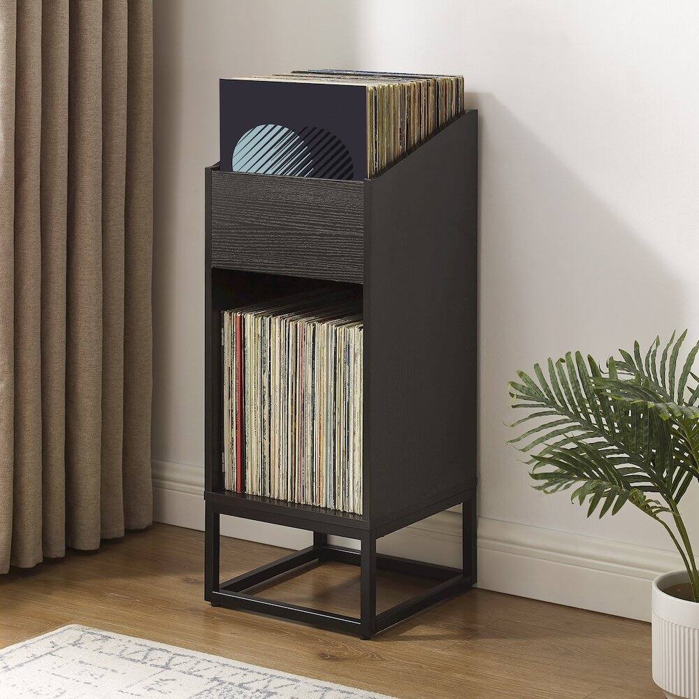 Alt View 10. Crosley Furniture - Enzo Small Vinyl Record Storage Stand - Black.