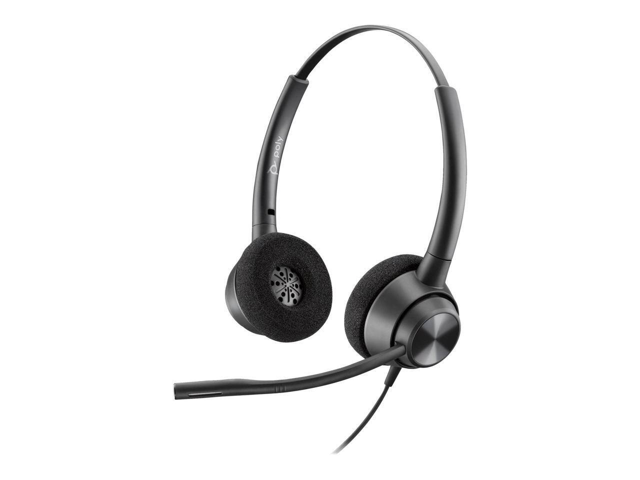 Alt View 1. HP - Poly EncorePro 320 with Quick Disconnect Binaural Headset TAA - Stereo - Quick Disconnect, USB Type A - Wired - On-ear - Black.