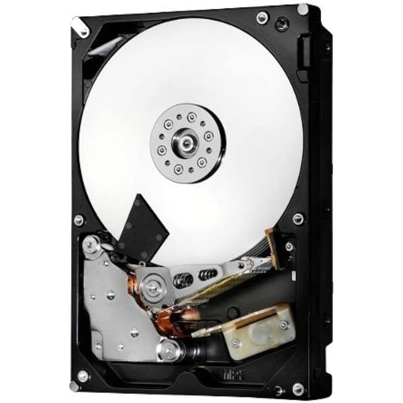 Left. HGST -  HUS724040ALE641 3.5" 4TB 7200RPM SATA III Hard Disk Drive (HDD).
