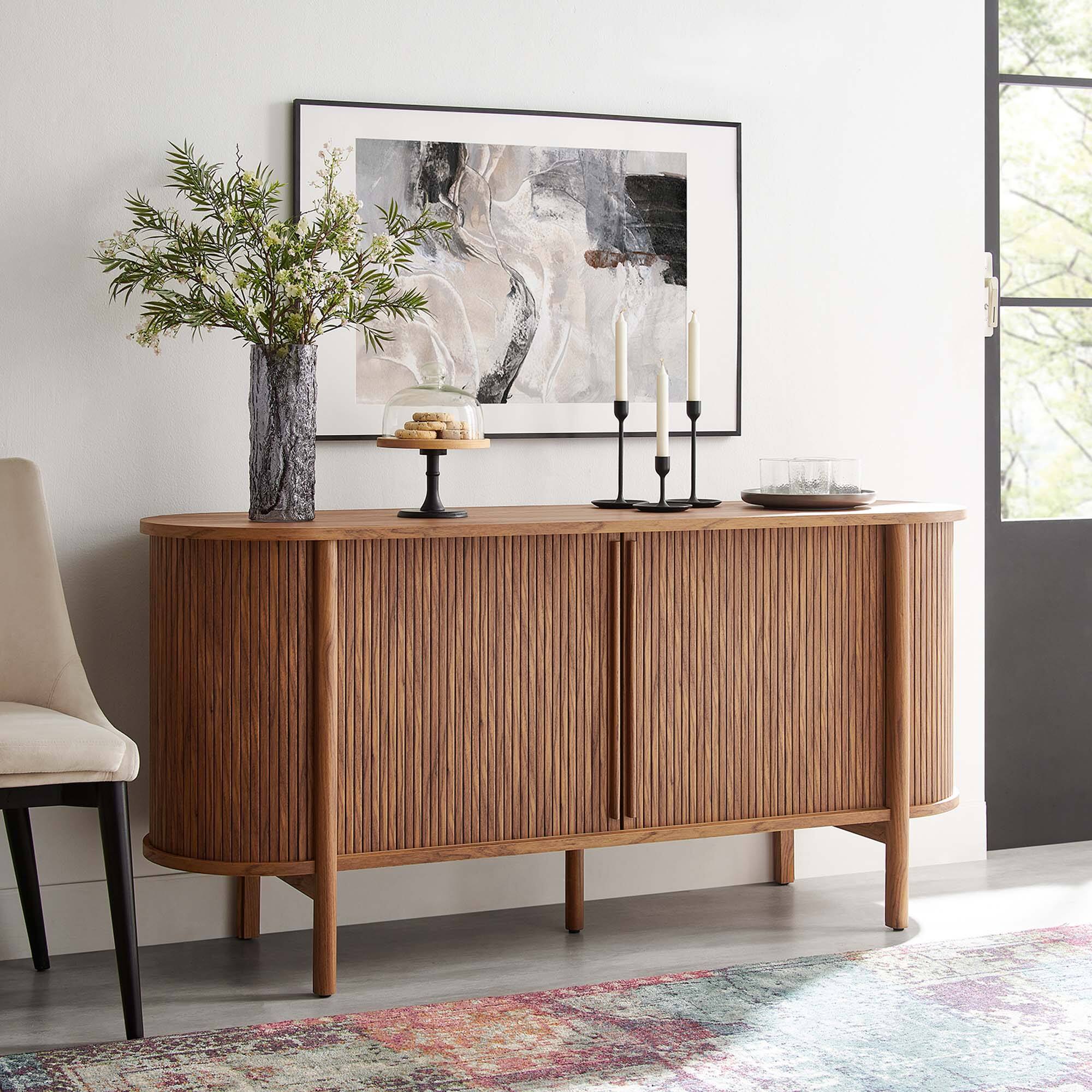 Alt View 1. Modway - Cadence 63" Curved Sideboard by Modway - Walnut.