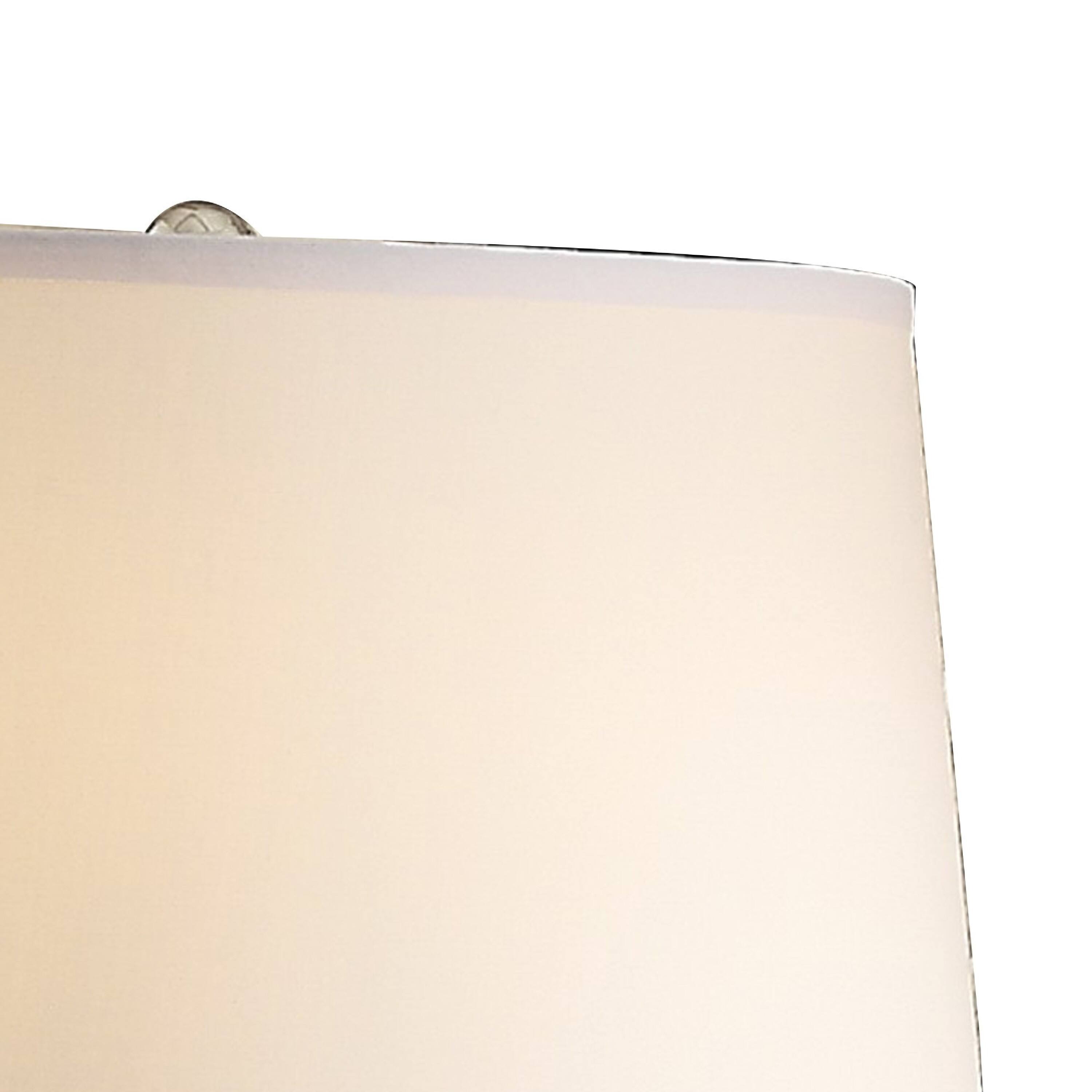 Left. Manhattan Lane - 28 Inch Table Lamp Set of 2, Empire Fabric Shade, Modern Nickel Base - Nickel, Silver, White.