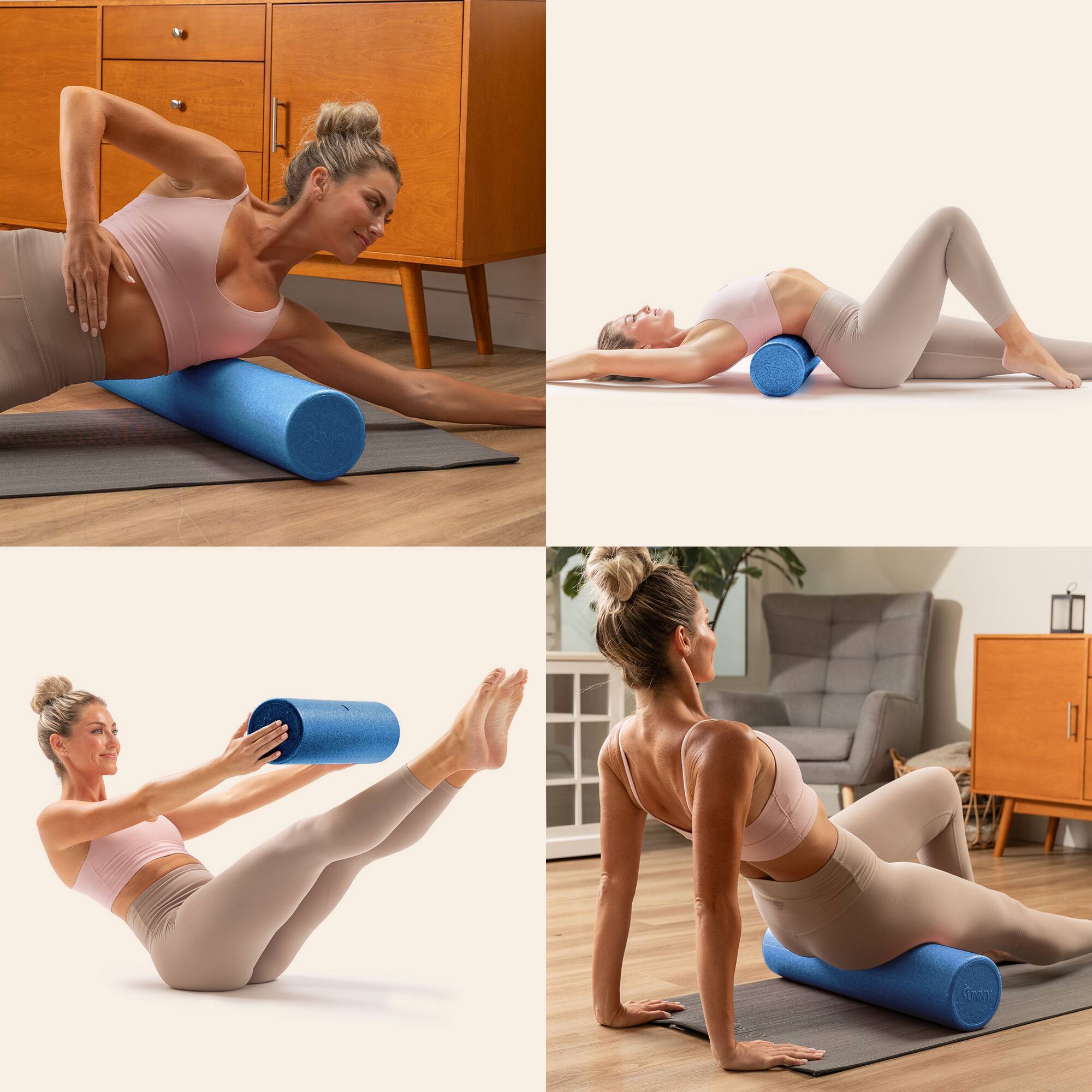 Alt View 3. Sunny Health & Fitness - 24" Yoga Foam Roller (Blue) - Blue.