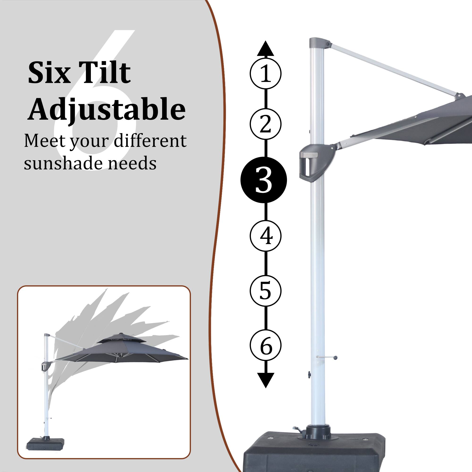 Six Tilt Adjustable  
Meet your different sunshade needs  
1 2 3 4 5 6
