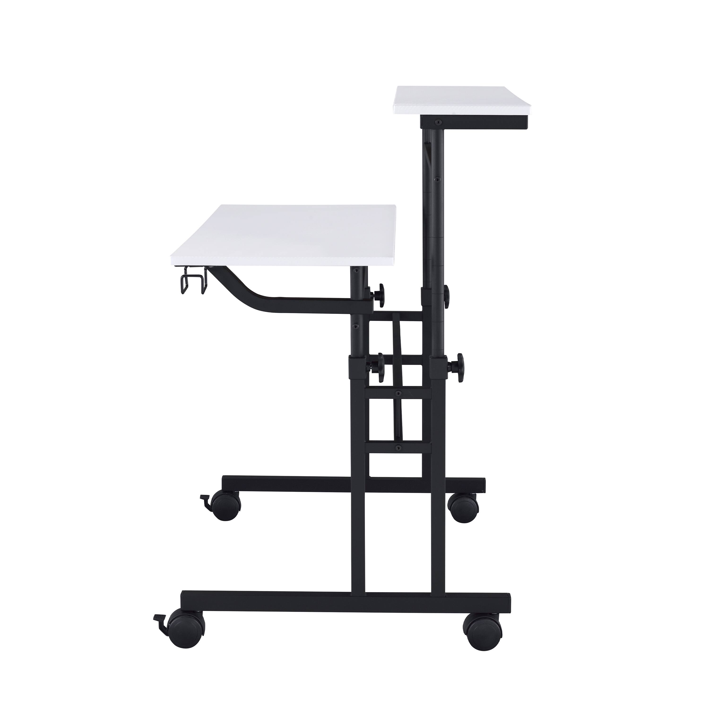 Alt View 2. Spaco - Spaco Rolling Writing Desk with Height Adjustable Desktop and Moveable Shelf, for Home Office - White.