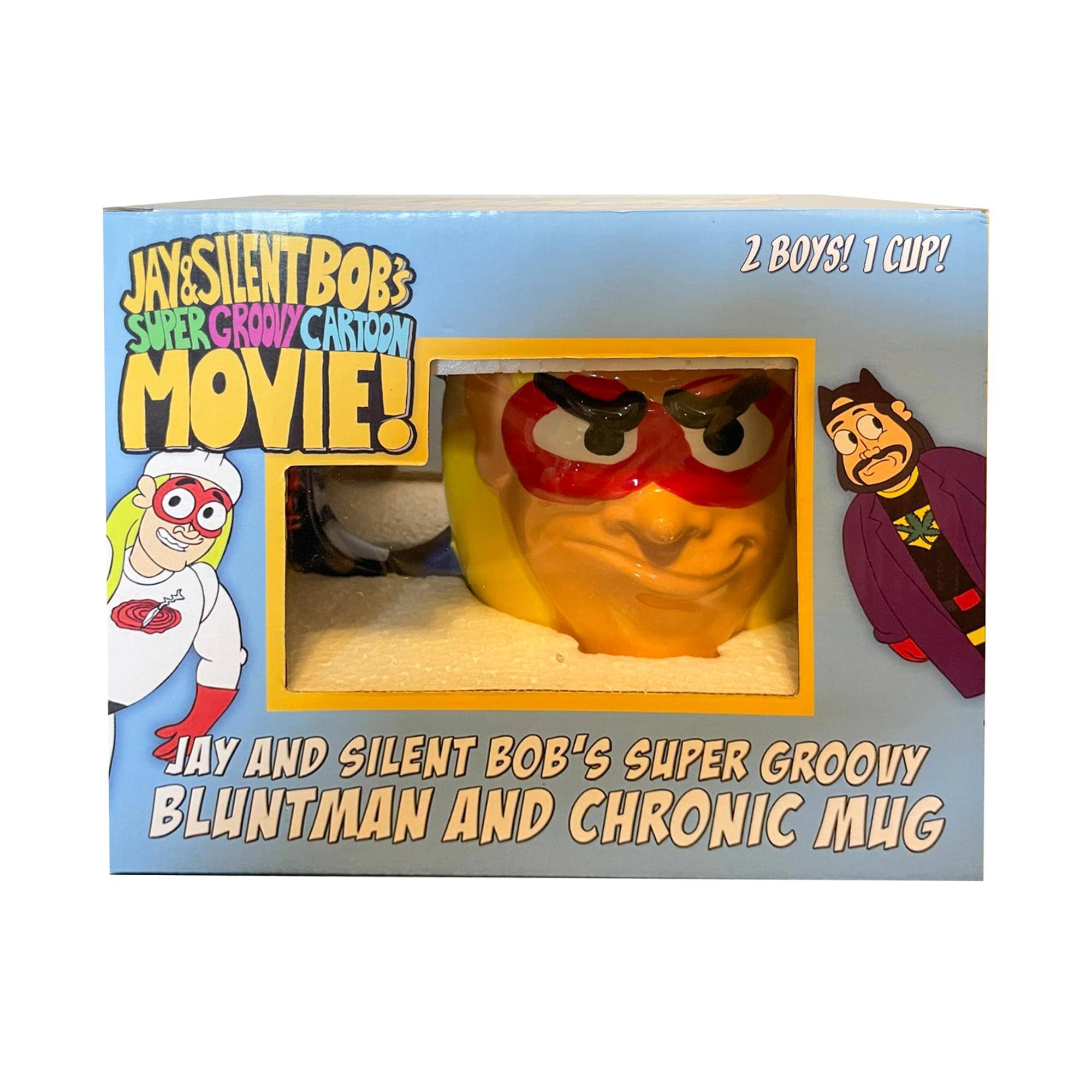JAY & SILENT BOB'S SUPER GROOVY CARTOON MOVIE!  
2 BOYS! 1 CUP!  
JAY AND SILENT BOB'S SUPER GROOVY BLUNTMAN AND CHRONIC MUG
