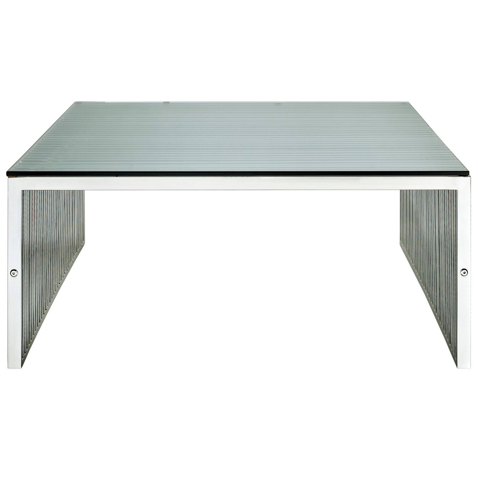 Back. Modway - Gridiron Coffee Table by Modway - Silver.