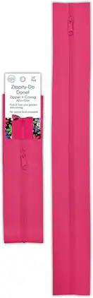 AccuQuilt - June Tailor 18" Zippity-Do-Done Pull Sewing Kit, Pink Zipper