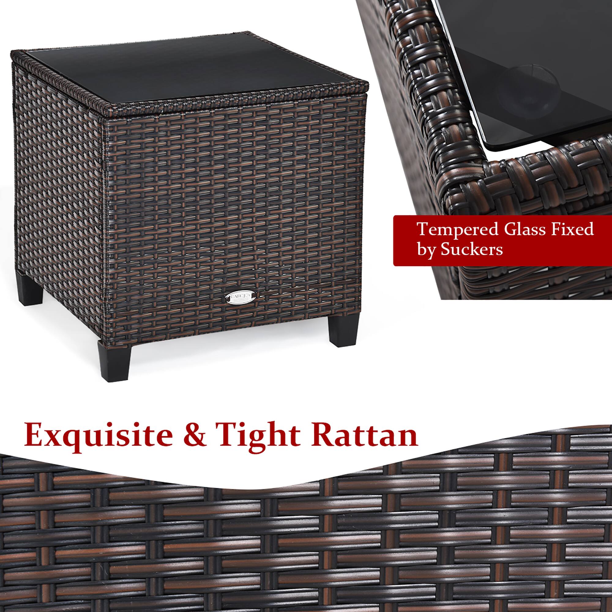 Tempered Glass Fixed by Suckers N Exquisite & Tight Rattan