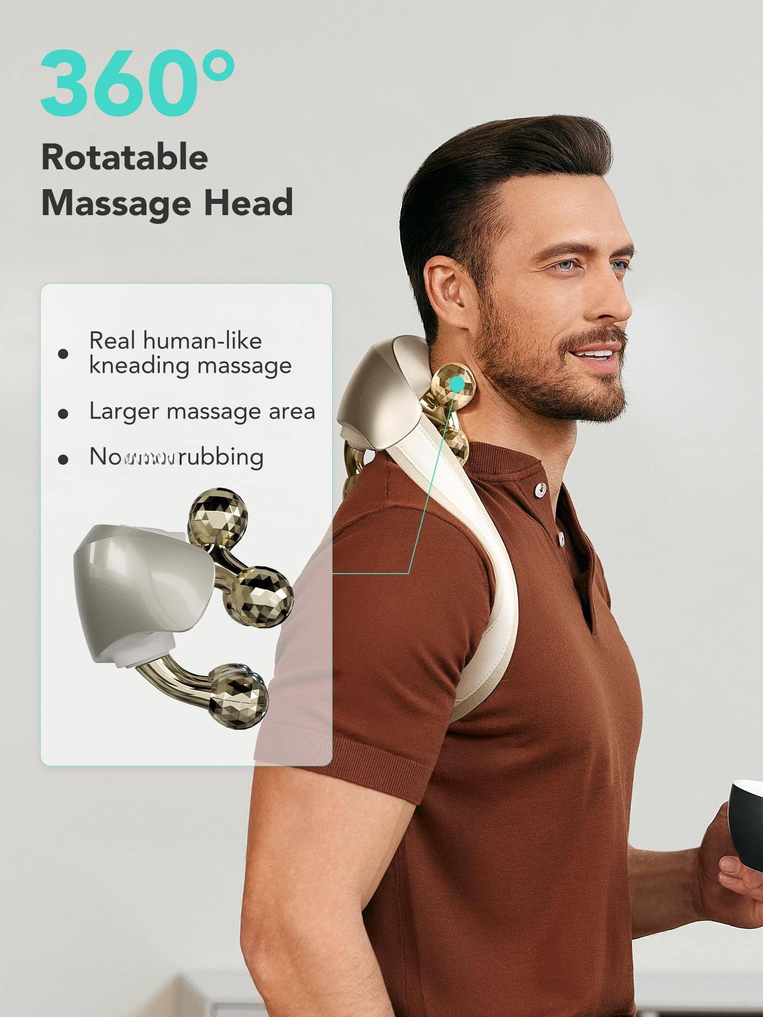 360° Rotatable Massage Head

- Real human-like kneading massage
- Larger massage area
- No rubbing