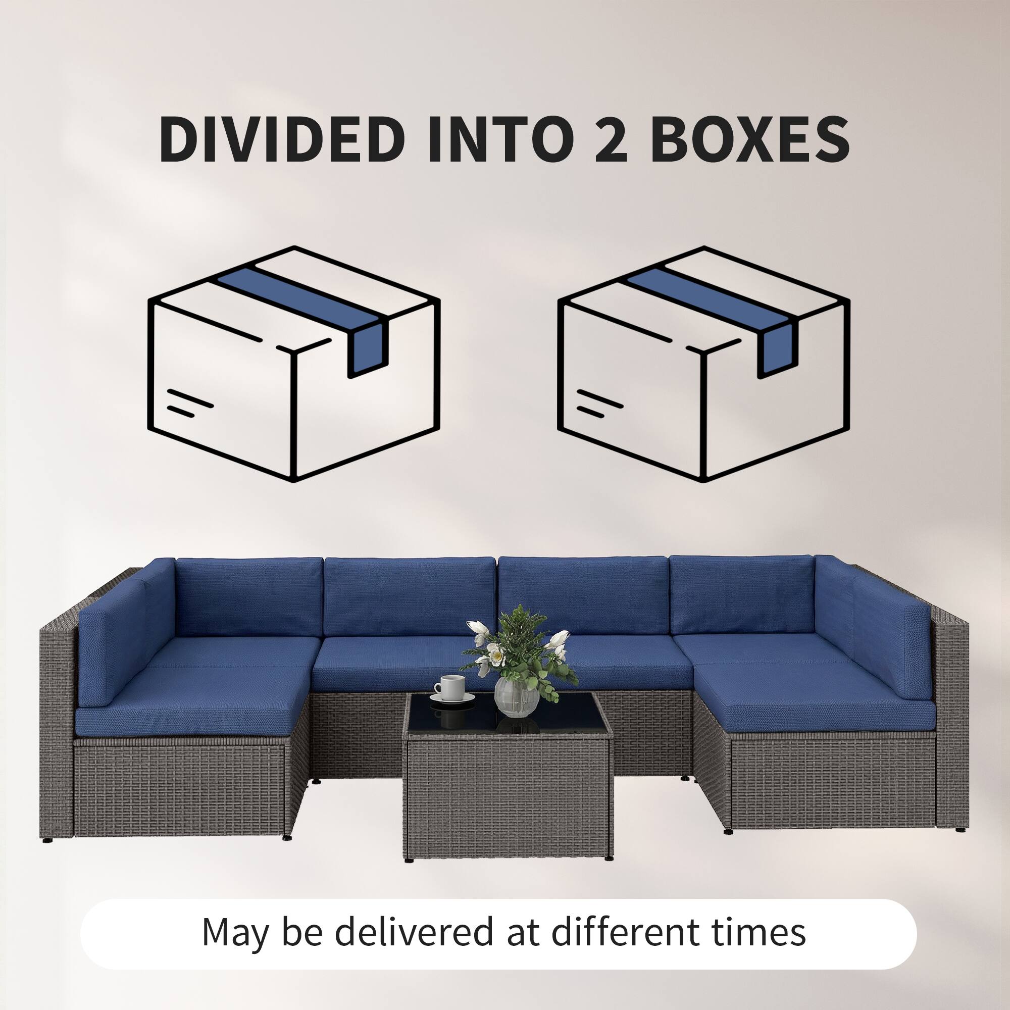 DIVIDED INTO 2 BOXES  
May be delivered at different times