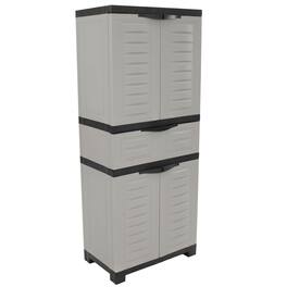 Sunnydaze - Storage Cabinet with 2 Adjustable Shelves and Drawer - Gray