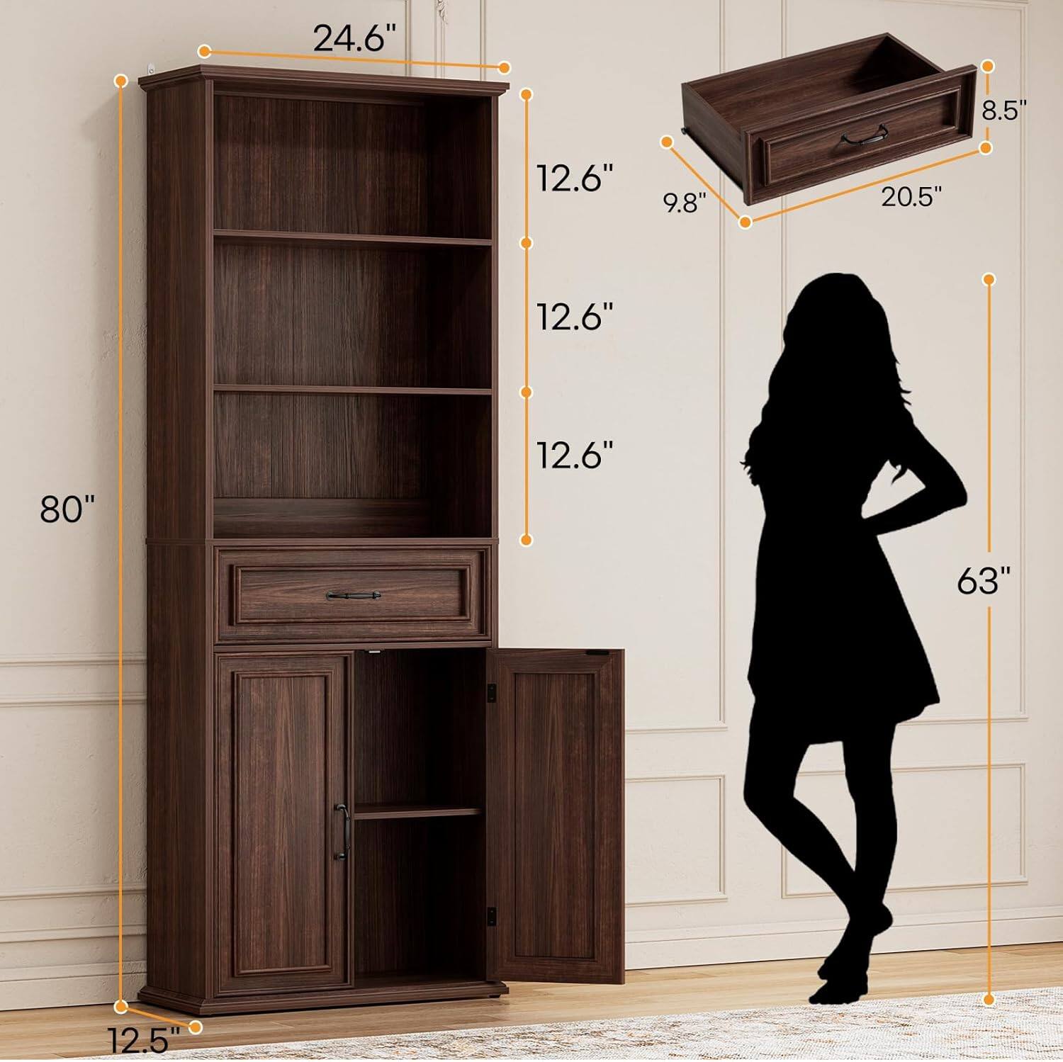 24.6"  
8.5"  
12.6"  
9.8"  
20.5"  
12.6"  
80"  
12.6"  
63"  
12.5"