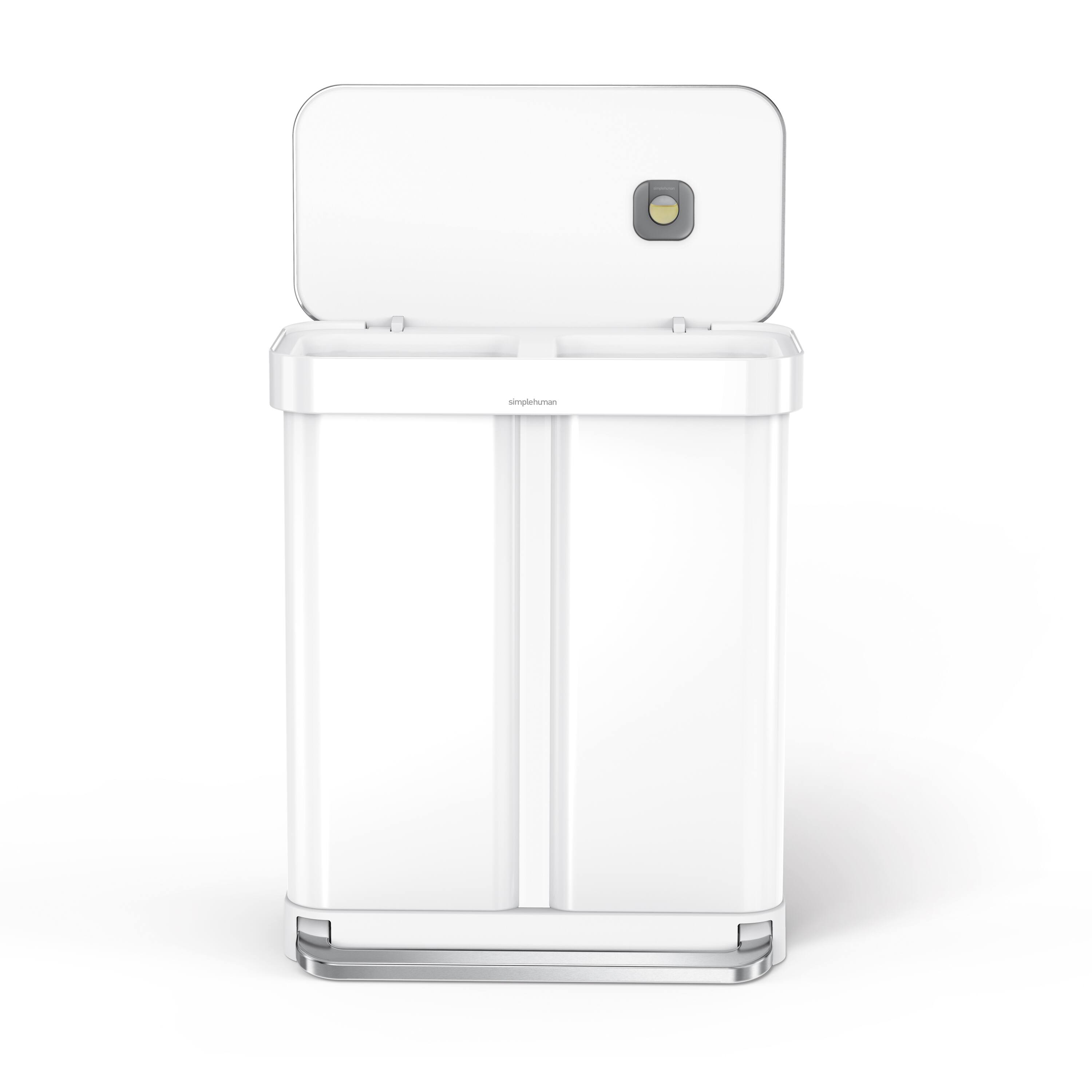 simplehuman 58L recycler rectangular step can, steel White CW2118