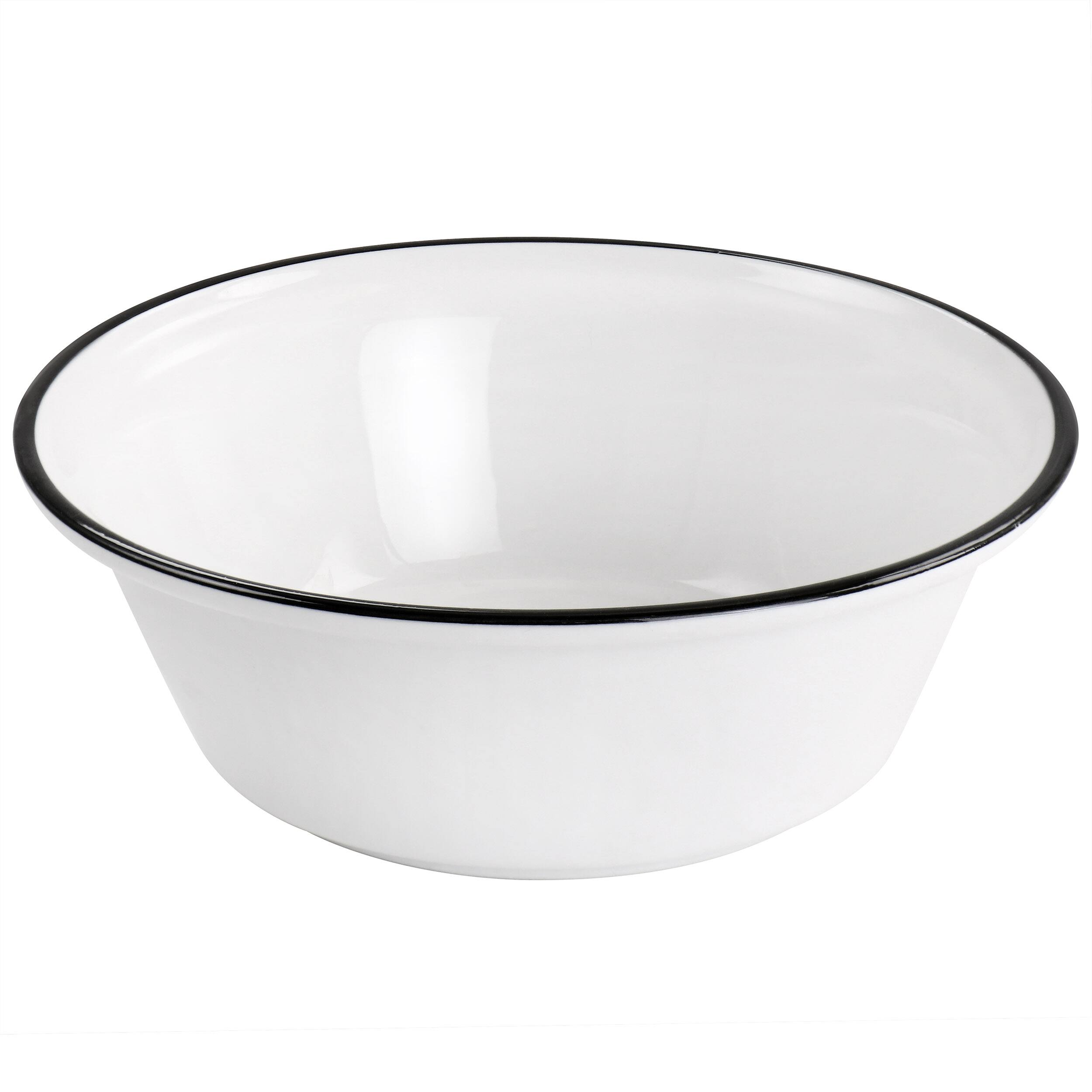 Alt View 4. Martha Stewart - Martha Stewart Black Rimmed Fine Ceramic 16 Piece Dinnerware Set - Black.