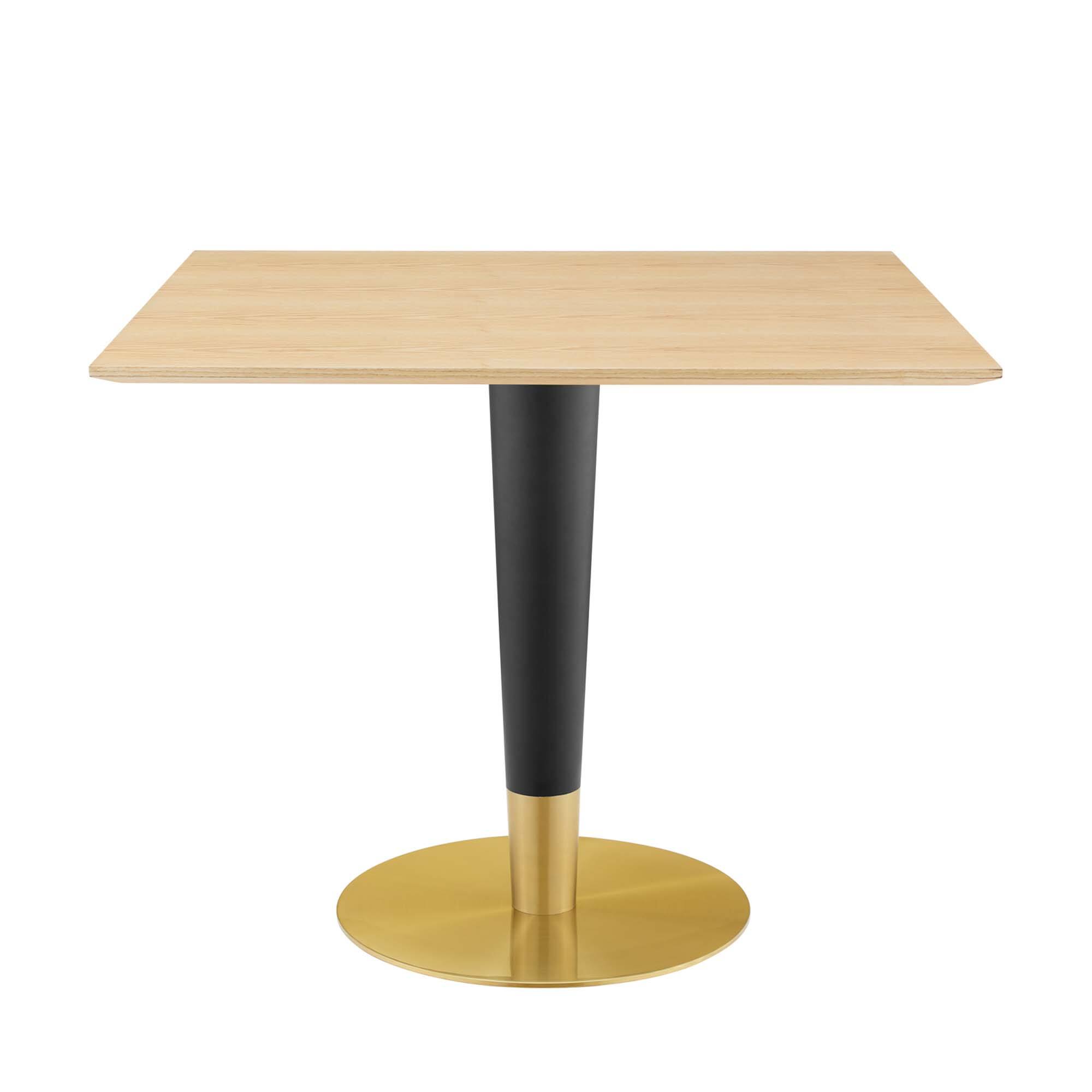 Angle. Modway - Zinque 36" Square Dining Table by Modway - Gold Natural.