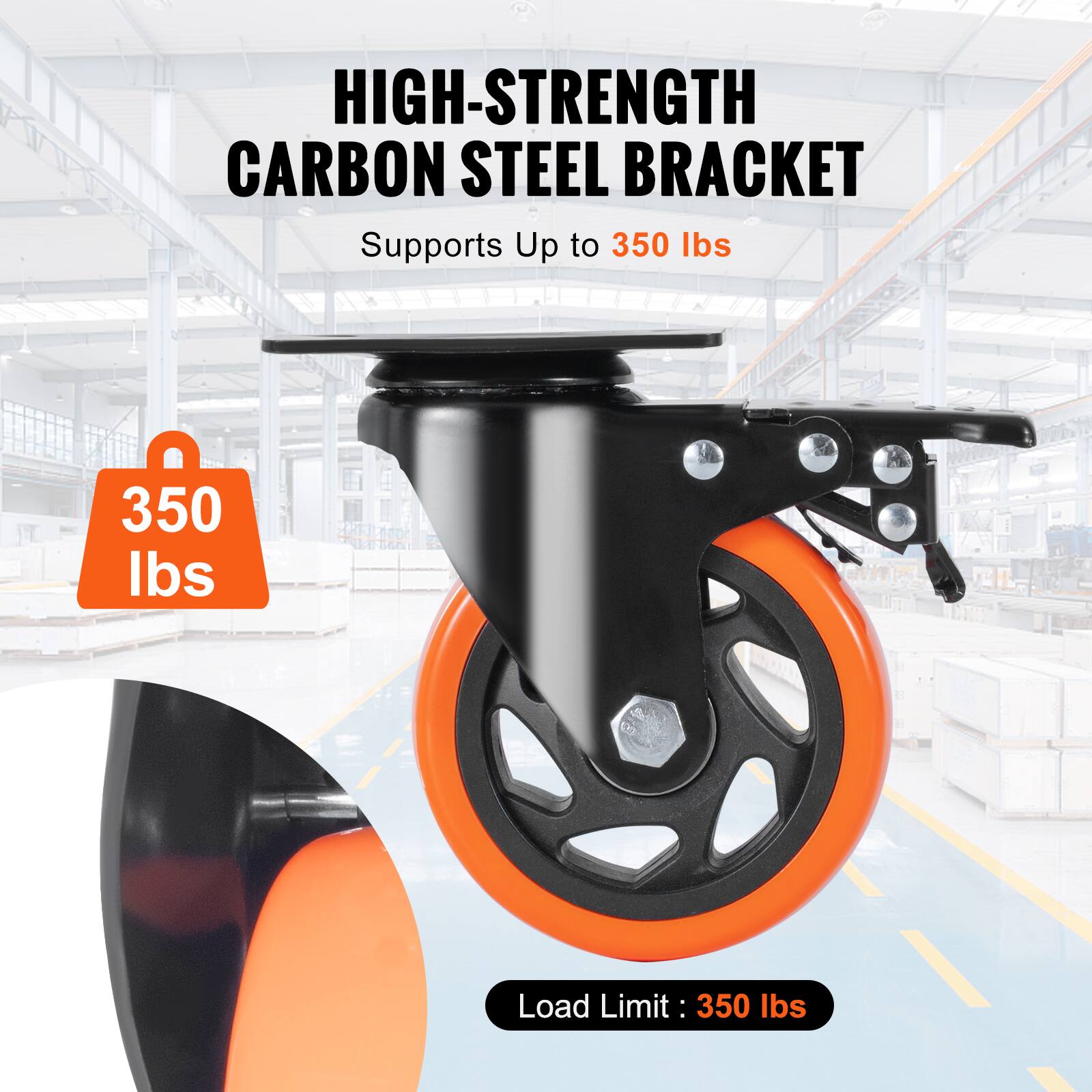 HIGH-STRENGTH CARBON STEEL BRACKET  
Supports Up to 350 lbs  
Load Limit: 350 lbs