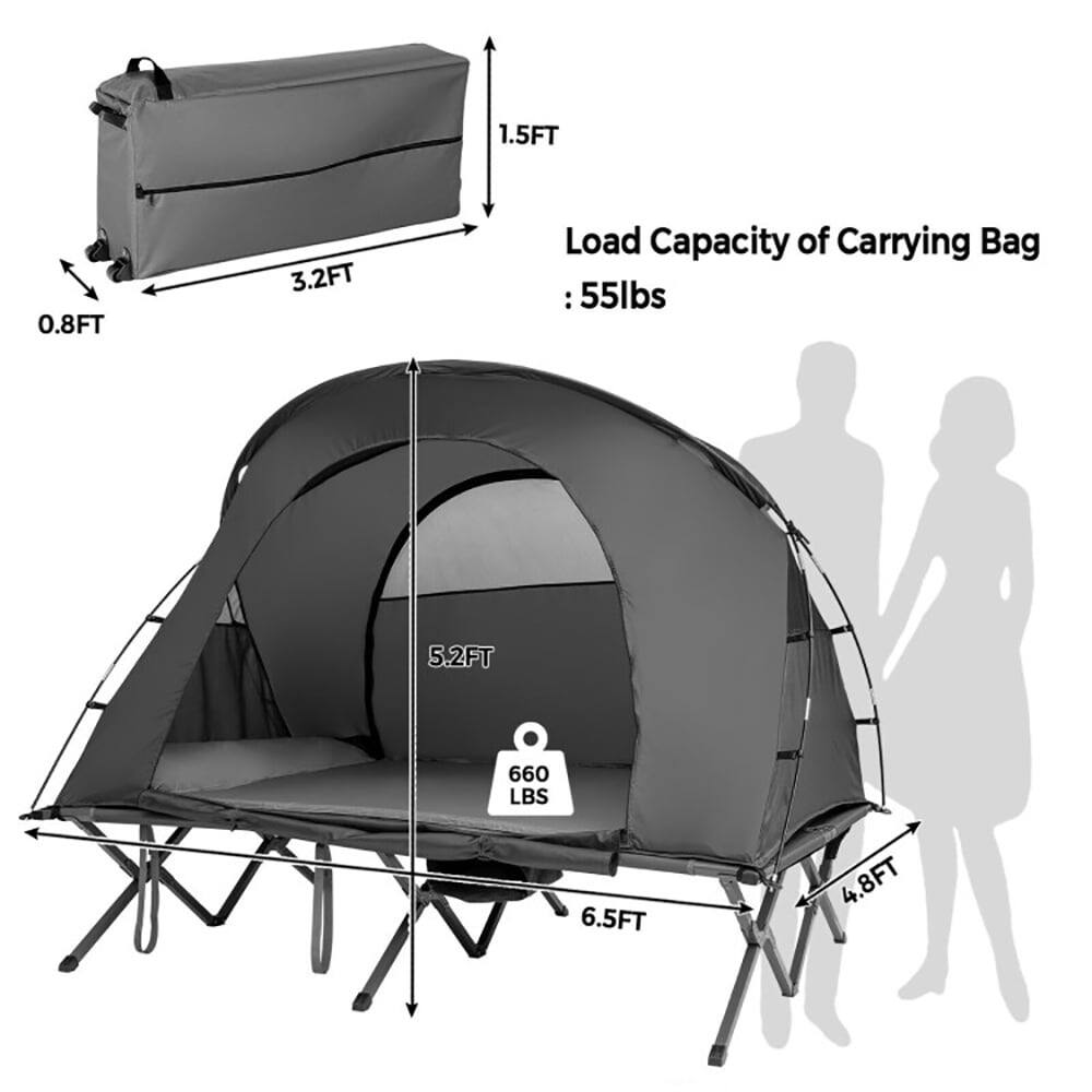 1.5FT  
0.8FT  
3.2FT  
Load Capacity of Carrying Bag: 55lbs  
5.2FT  
660 LBS  
6.5FT  
4.8FT