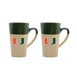 The Fanatic Group - Miami Hurricanes 16oz. Two-Pack Ceramic Mug Set - Green