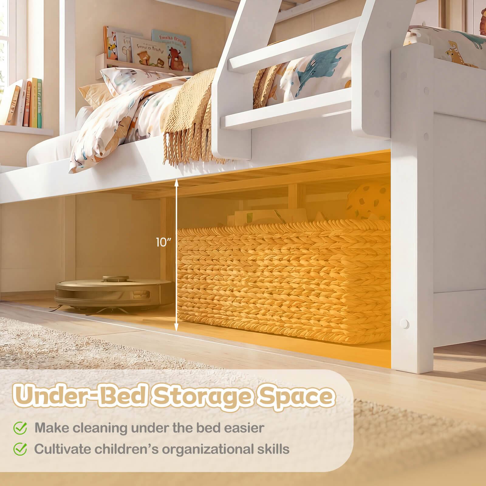 Under-Bed Storage Space

- Make cleaning under the bed easier
- Cultivate children's organizational skills