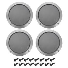 Unique Bargains - 4pcs Speaker Grill Mesh Metal Woofer Guard Protector ABS Frame with Screws for Home Audio Car Speaker - Black Iron Gray