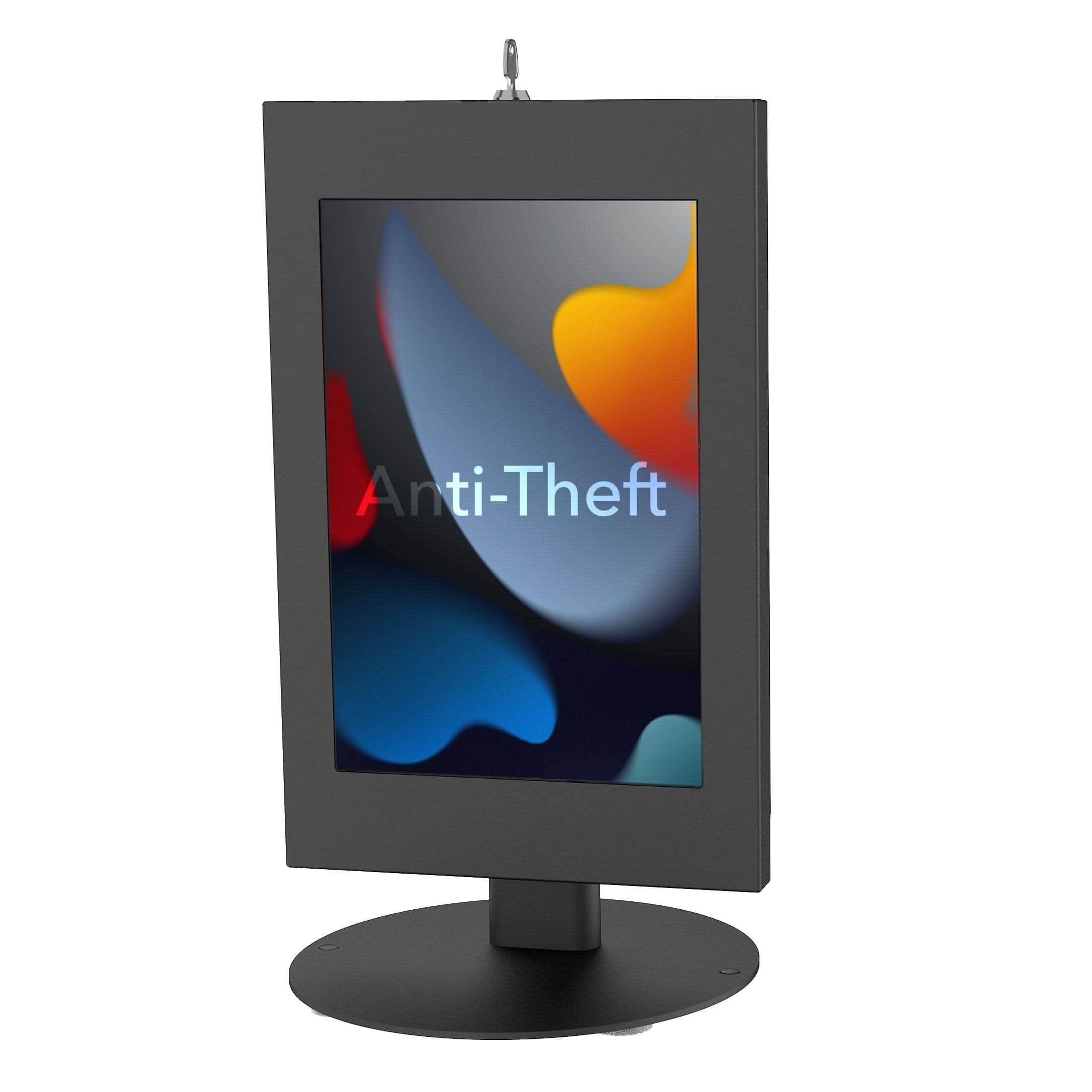 Mount-It! - Anti‑Theft Tablet Countertop Stand for Samsung Galaxy Tabs with Rotating & Tilting Security Enclosure - Black