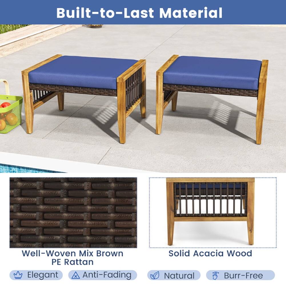 Built-to-Last Material

Well-Woven Mix Brown PE Rattan
Elegant
Anti-Fading

Solid Acacia Wood
Natural
Burr-Free