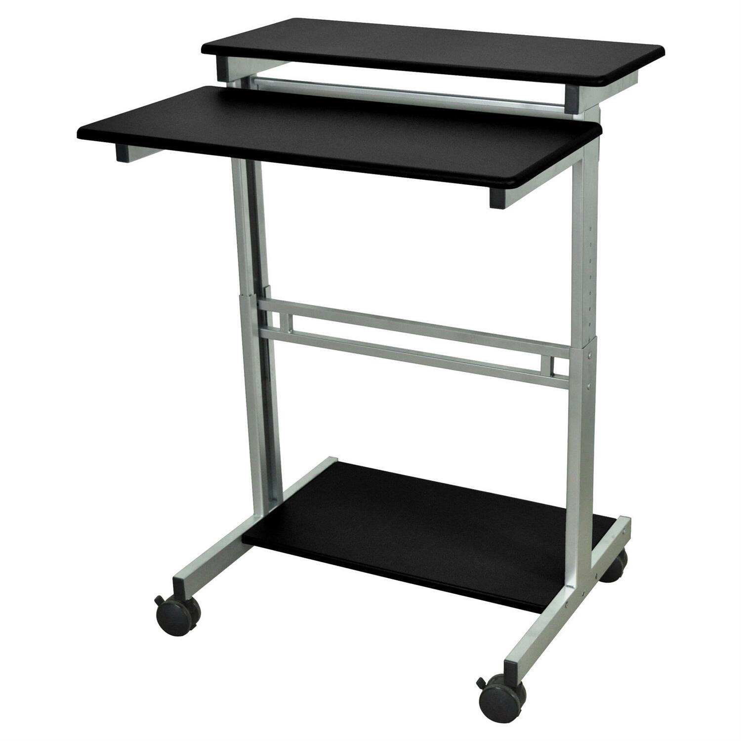 Angle. Hivvago - Mobile 31.5-inch Stand Up Computer Desk in Black - Black.