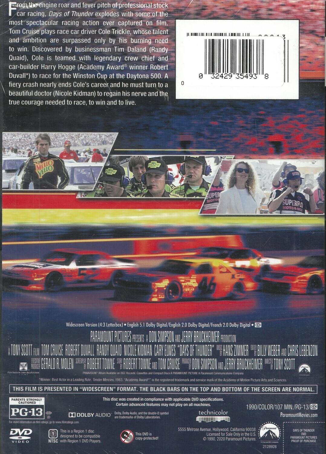 Alt View 1. Days of Thunder   - DVD.