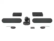 Front. Logitech - Logitech Rally Plus Video Video Conference System for large to extra large rooms | 960-001225 - Graphite.