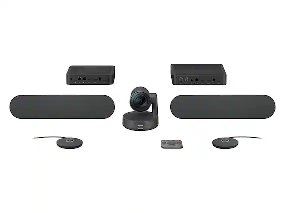 Front. Logitech - Logitech Rally Plus Video Video Conference System for large to extra large rooms | 960-001225 - Graphite.