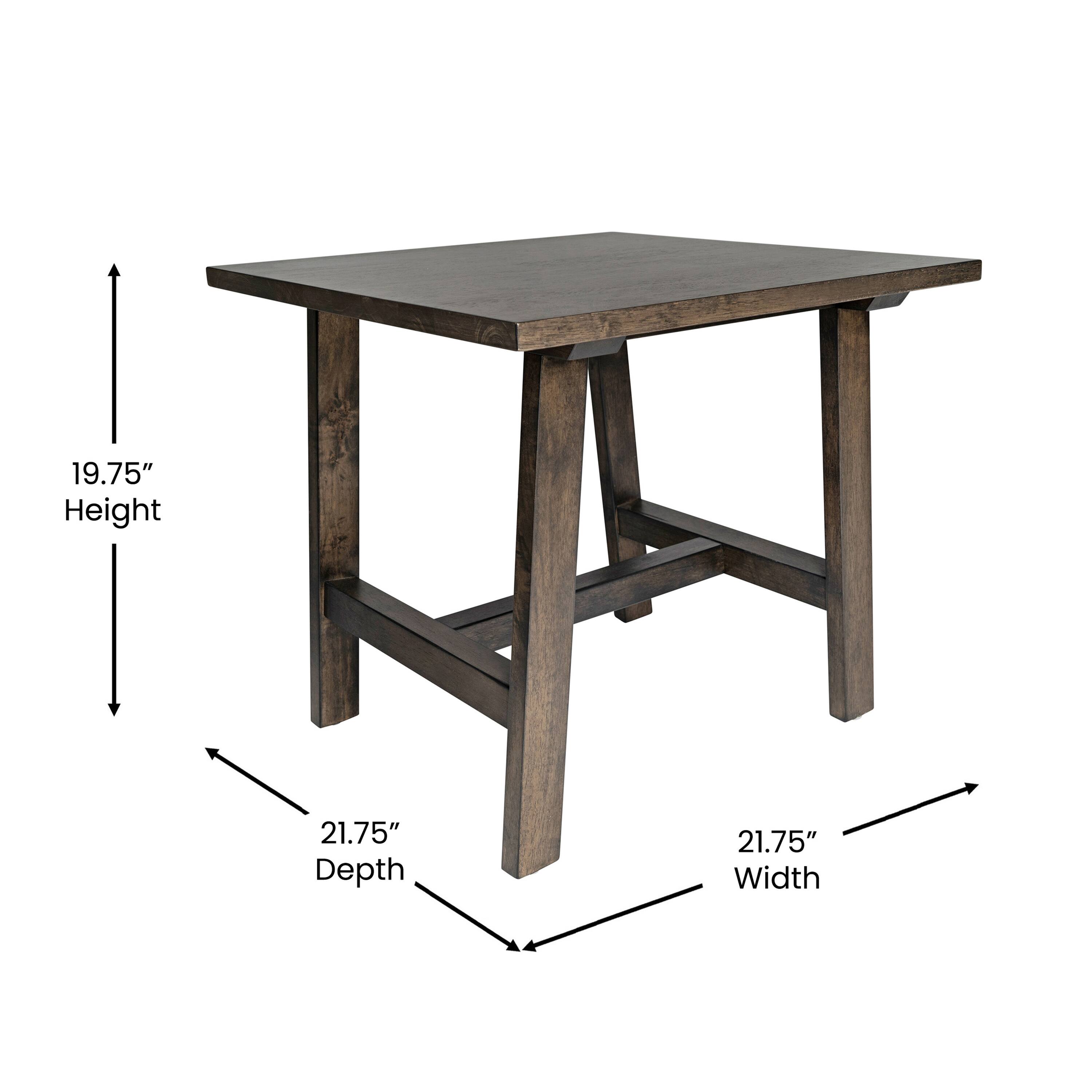 19.75" Height  
21.75" Depth  
21.75" Width