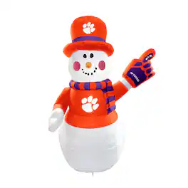 Logo Brands - Clemson Tigers 7' Inflatable Snowman - Multicolor