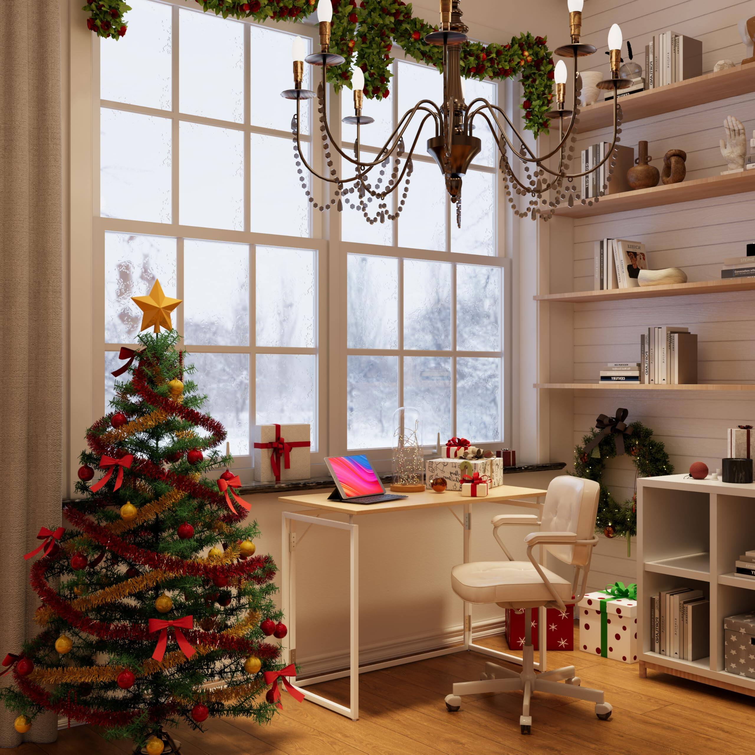 Left. METALTON - Folding Desk Small Foldable For Space Minimalist Saving Collapsible Portable Table Craft Writing Study An - White.