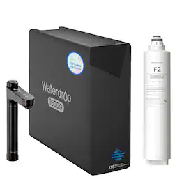 Waterdrop - X16-BAQ Alkaline Mineral Reverse Osmosis Water Filter, Bronze Faucet, EXTRA F2 Filter
