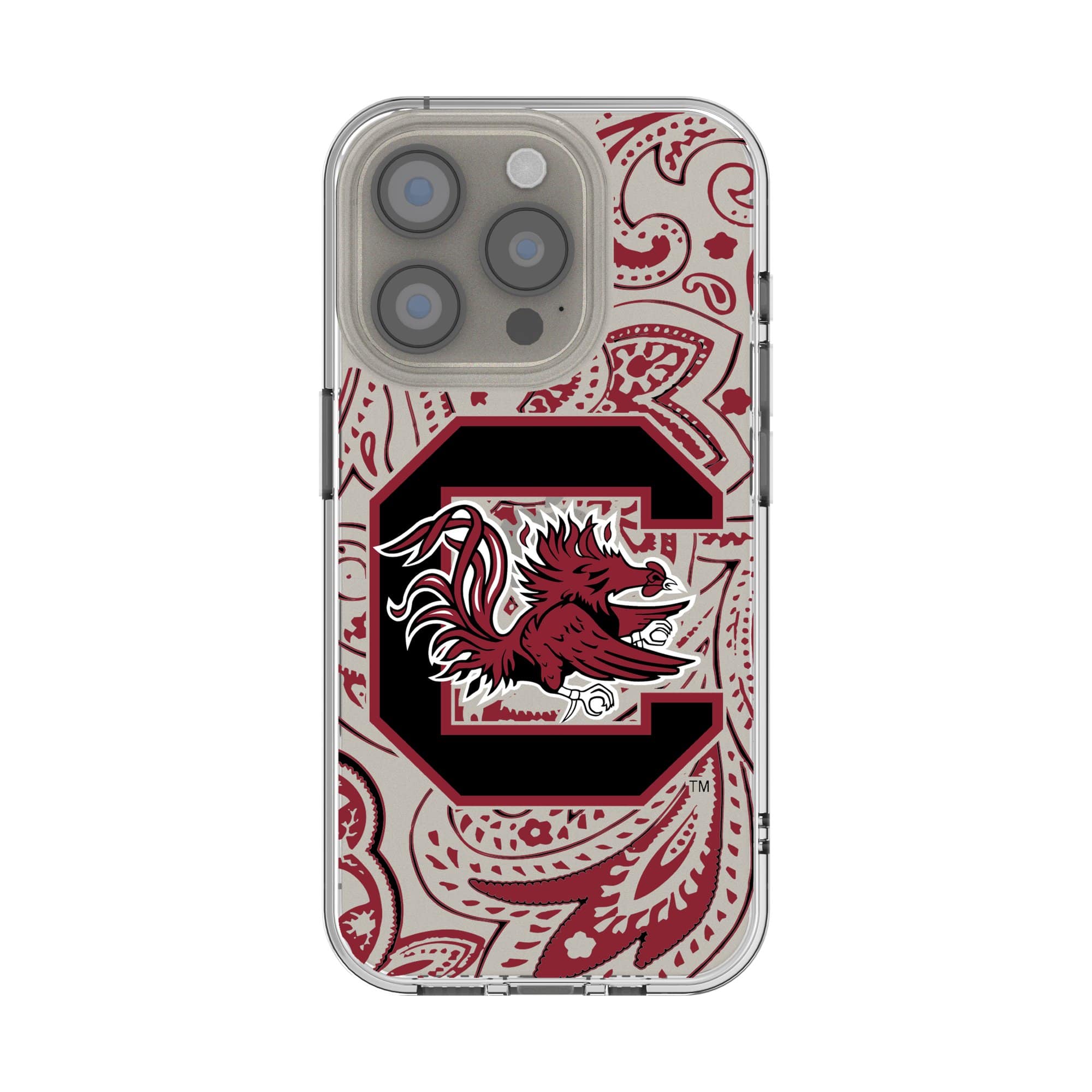 Keyscaper - NCAA - South Carolina Gamecocks iPhone Paisley Design Clear Case - 13 Pro Max - Multicolor
