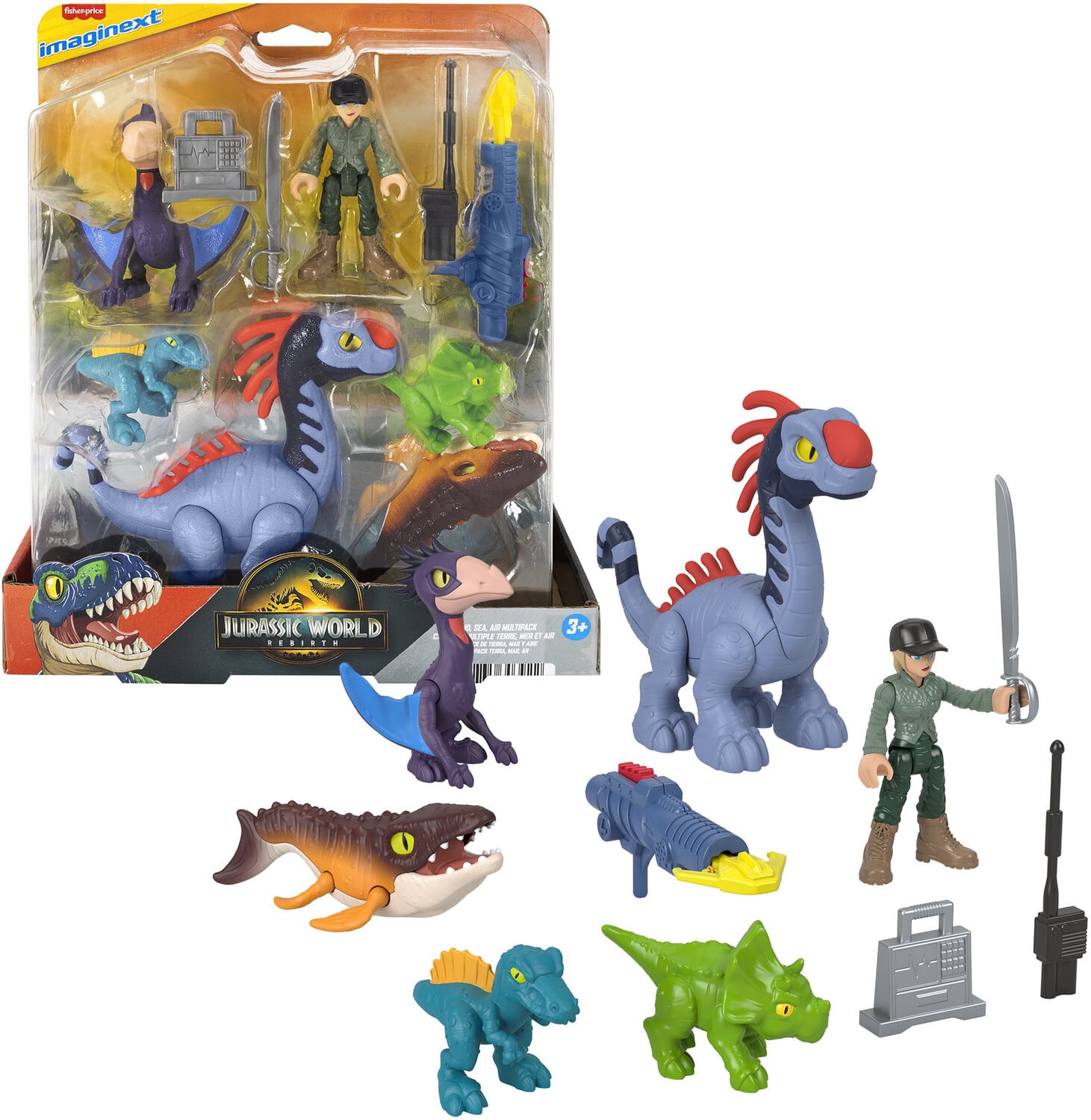 Fisher Price - Jurassic World: Rebirth Imaginext Land, Sea, Air Multipack - COLLECTABLES - Multicolor