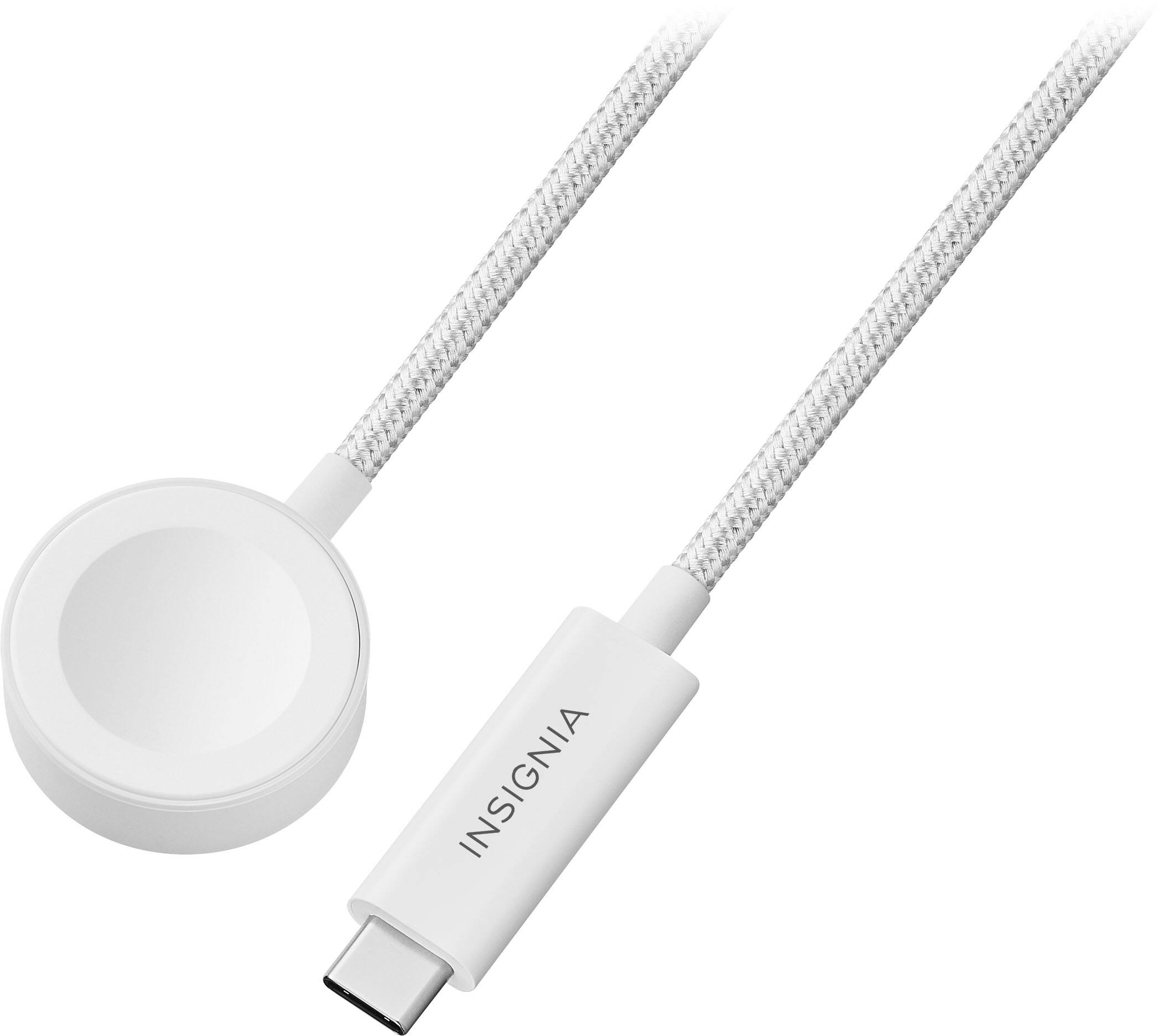 Alt View 13. Insignia™ - 4 ft. Apple Watch Magnetic Charging Cable to USB-C Braided Cable with USB Adapter - White.
