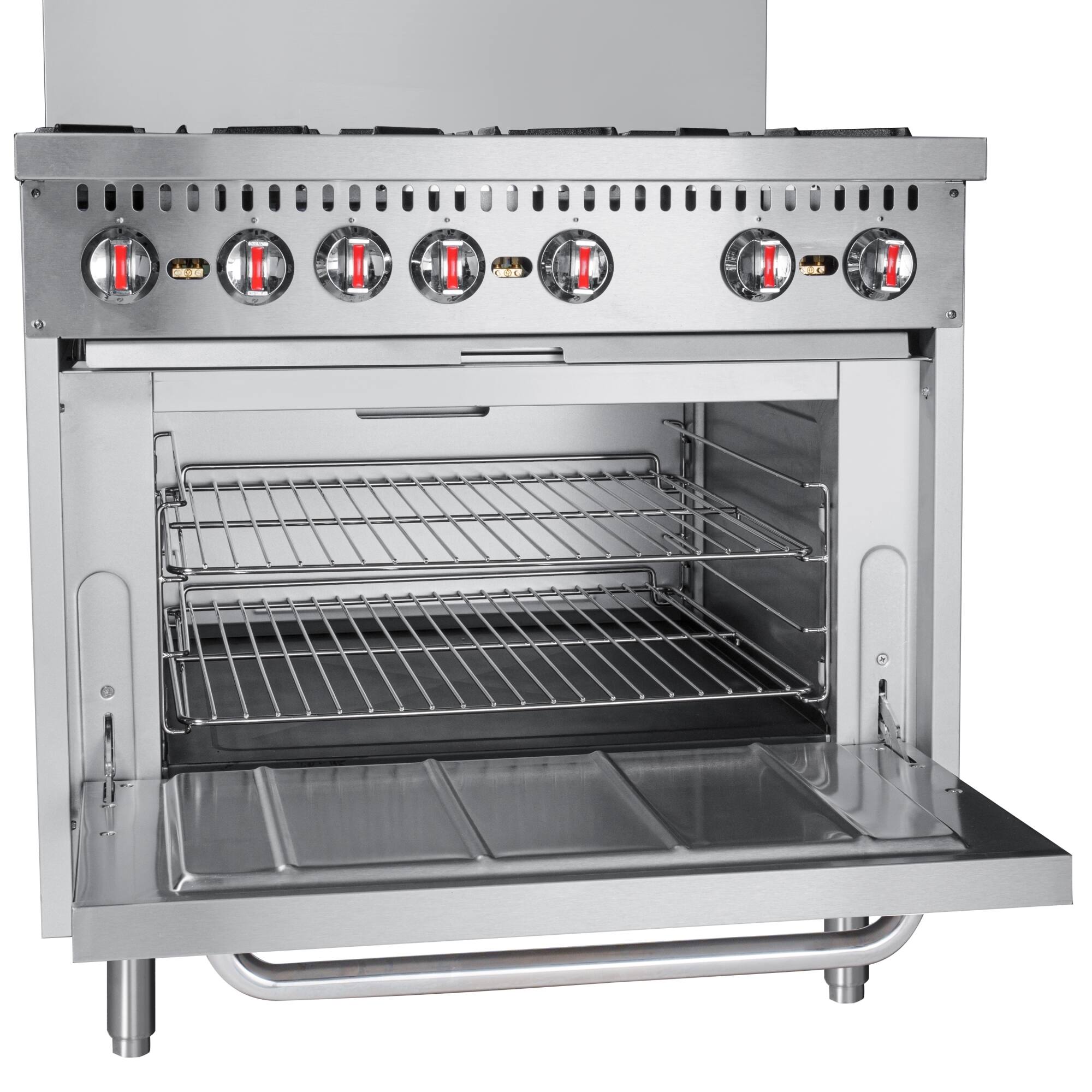 Alt View 5. Koolmore - 36 in. 6 Burner Commercial Liquid Propane Range in Stainless-Steel (KM-CR36-LP) - Stainless Steel.