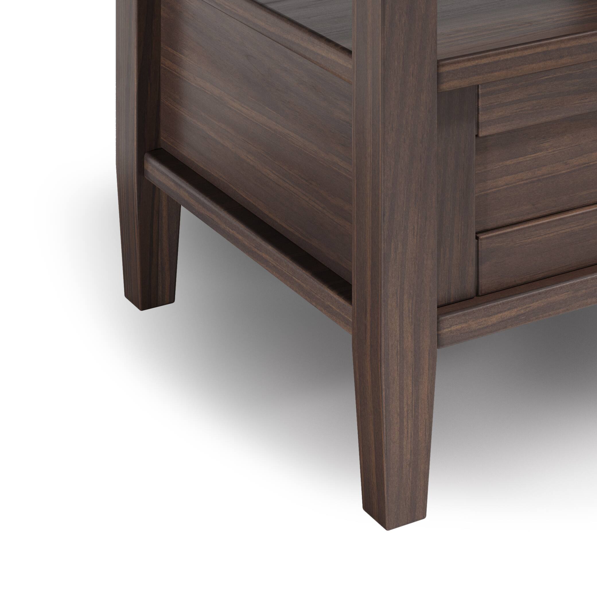 Alt View 3. Simpli Home - Warm Shaker 20 inch End Table (Set of 2) - Warm Walnut Brown.