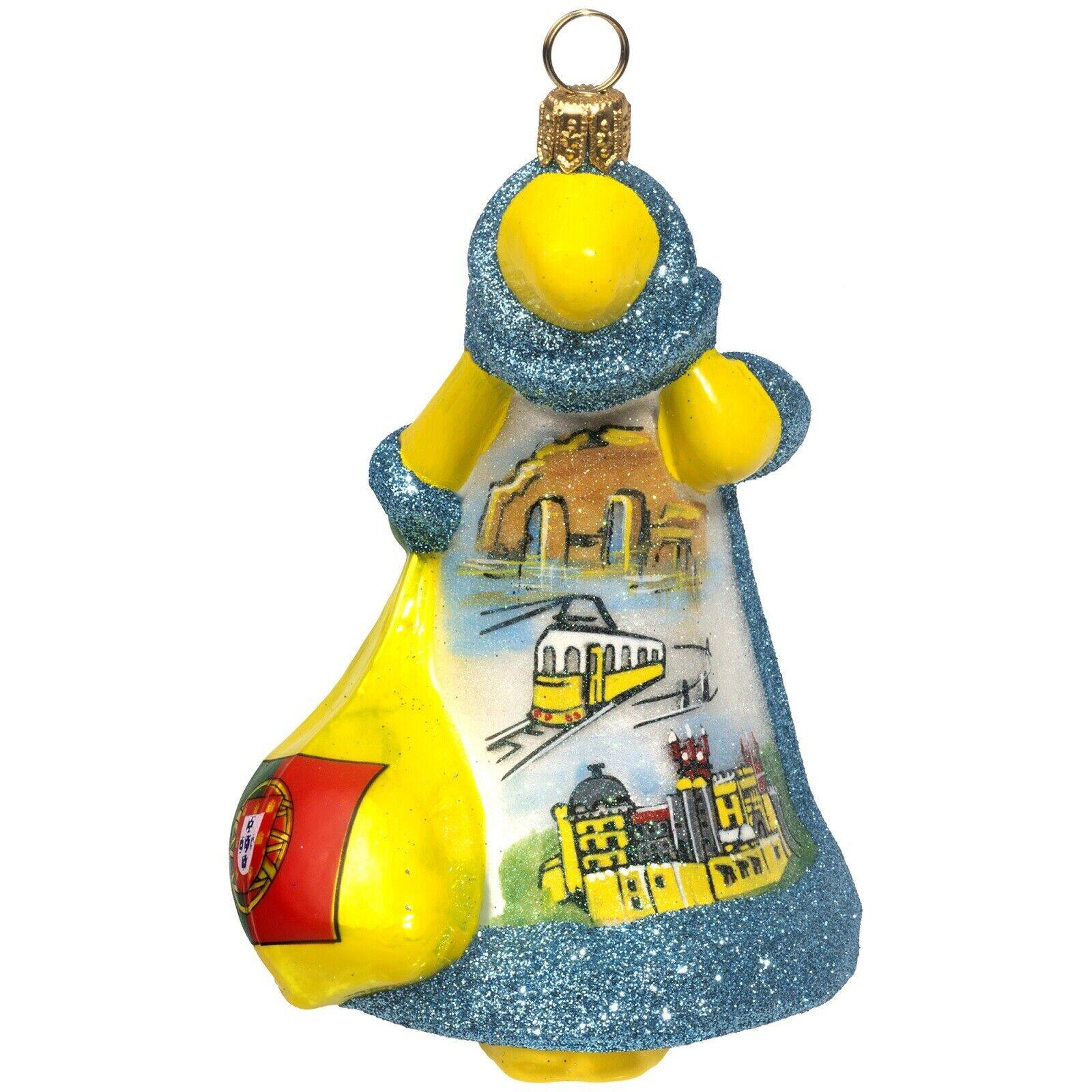 Angle. Joy to the World Collectibles - Joy to the World Glitterazzi Portugal Santa Polish Glass Christmas Ornament - Multicolor.