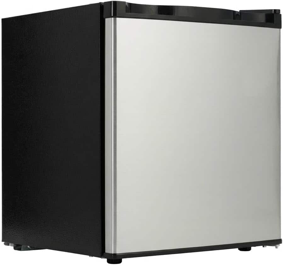 Homhougo - 1.7 Cu Ft Mini Fridge with Freezer, Single Door Compact Fridge, Silver - ‎Silver