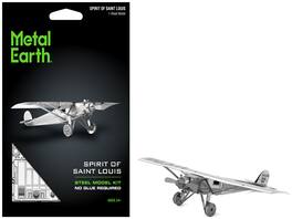 Model Kit Spirit Of Saint Louis Monoplane Aircraft (Moderate Difficulty) Steel Model by Metal Earth - Silver