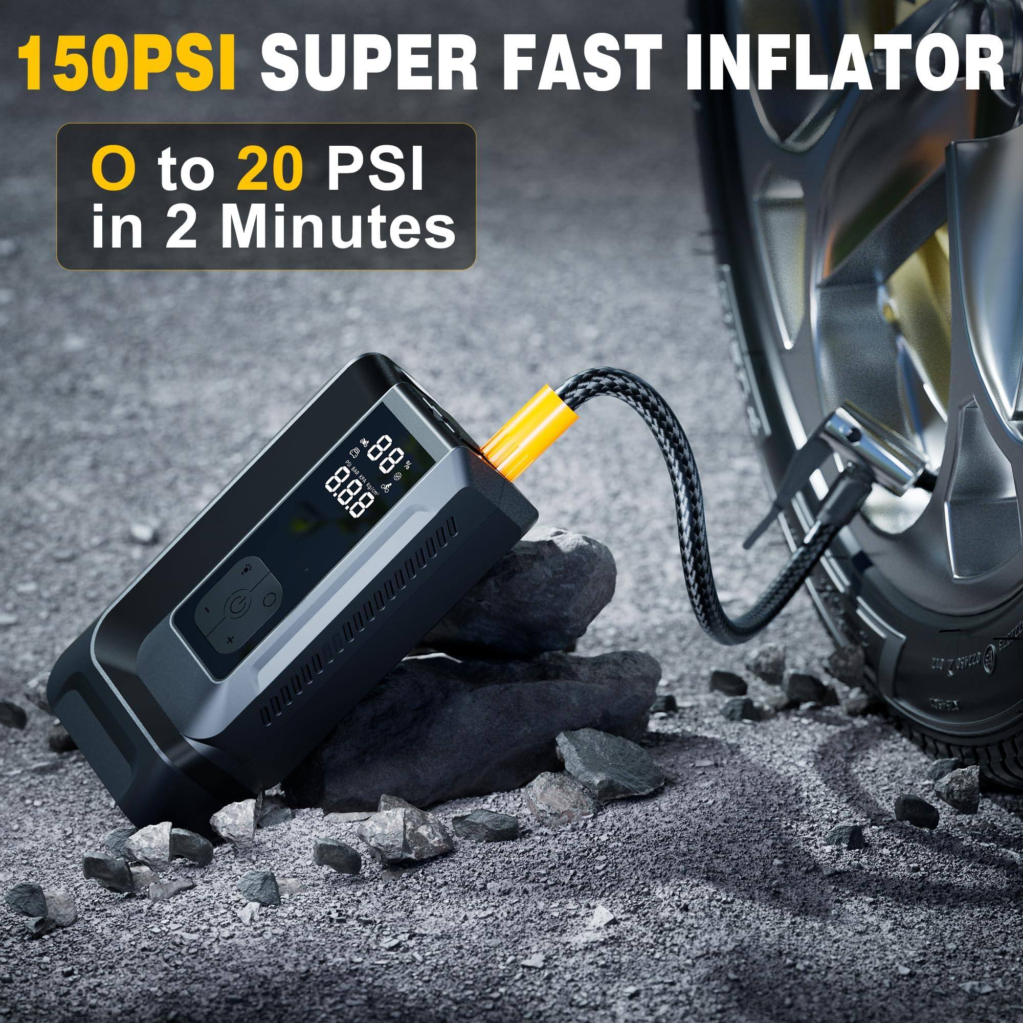150PSI SUPER FAST INFLATOR  
0 to 20 PSI in 2 Minutes